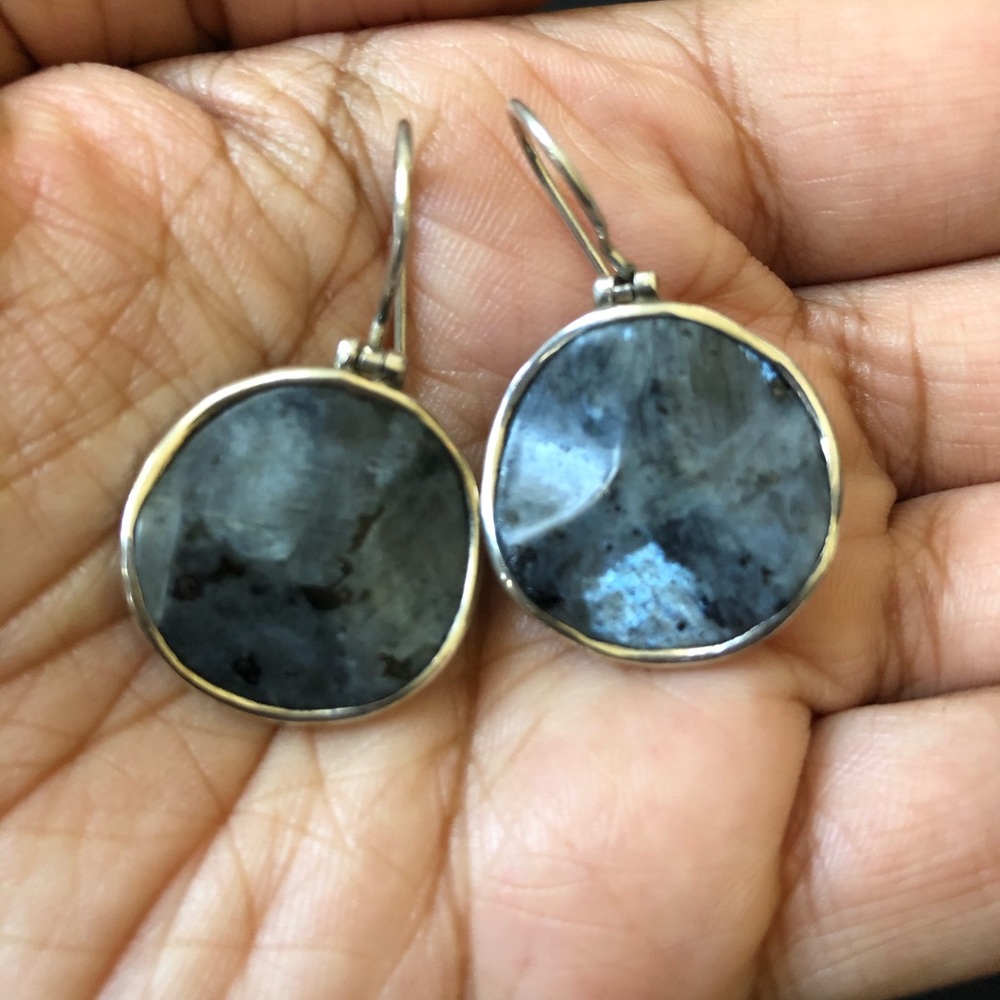 Silpada blue stone & silver earrings